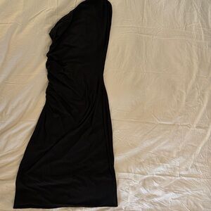 Ann Taylor One-Shoulder Black Evening Dress